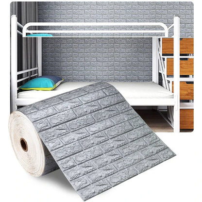 70Cmx2M Meter Foam 3D Wall Stickers Self Adhesive Panel Home Decor Living Room Bedroom House Decoration Bathroom Brick Wallpaper