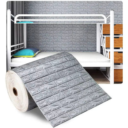 70Cm*1M 3D Self-Adhesive Wallpaper Continuous Waterproof Brick Wall Stickers Living Room Bedroom Wall Stickers Home Decoration