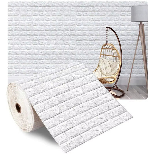 70Cm*1M 3D Self-Adhesive Wallpaper Continuous Waterproof Brick Wall Stickers Living Room Bedroom Wall Stickers Home Decoration