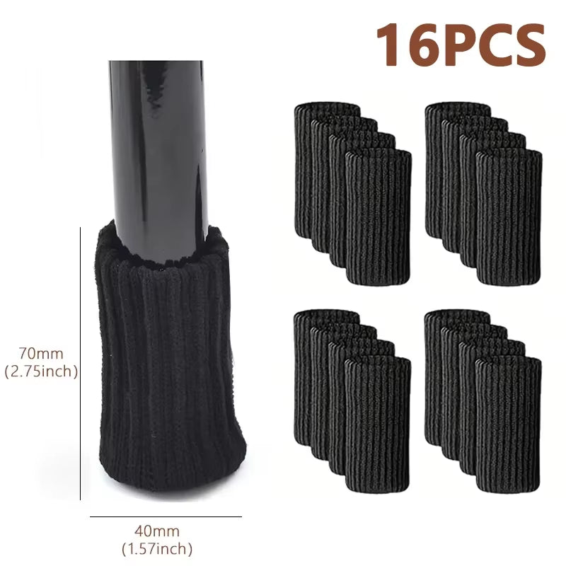 16PCS Knitted Chair Leg Silent Protection Cover Door Handle Wear Resistant anti Slip Floor Scratch Protection Furniture Foot Mat