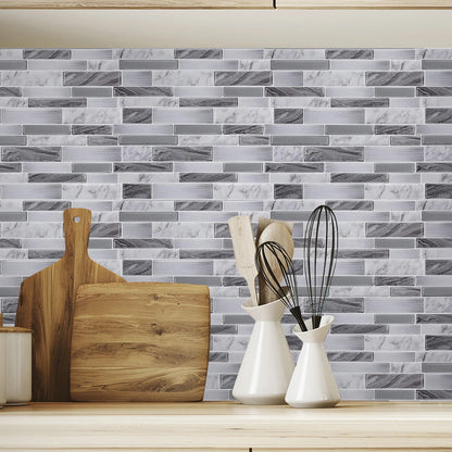 25PCS Marble Pattern 3D Effect Thickened Crystal Kitchen Stickers Waterproof Greaseproof Kitchen Wall Stickers Home Decorative S