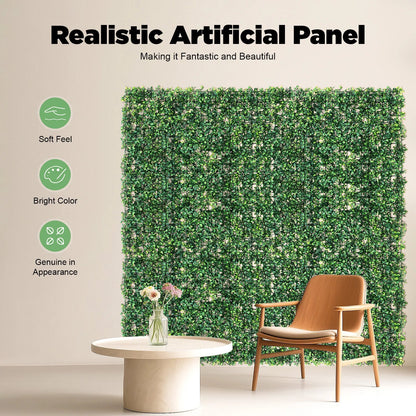 12PCS Luxury Artificial Grass Panels 60X40X4Cm PE Green Privacy Fence Wall for Outdoor Garden Patio Yard Decor Easy Install