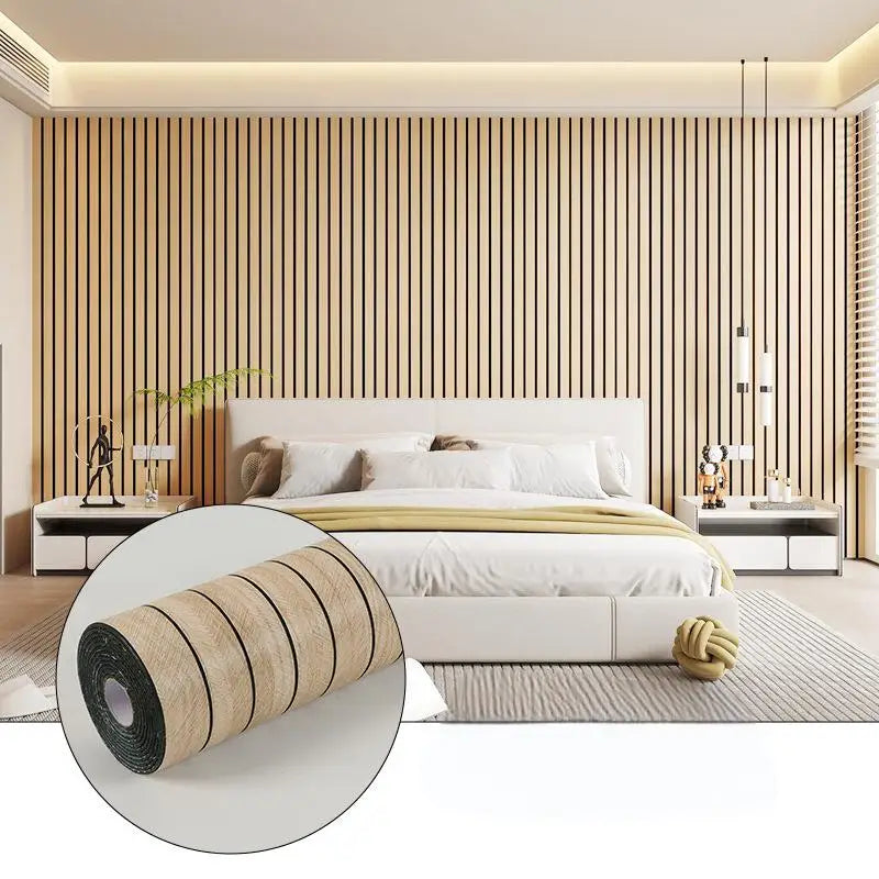 Kuujojo Wood Panel Peel & Stick Wallpaper, Striped Selfadhesive Faux Wood Grain Wall Covering, Easy Diyhome Decor 15.74X118 In