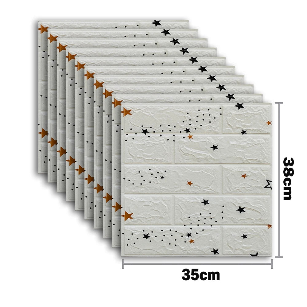 25Pcs 3D Wall Stickers Self Adhesive Wallpaper Panel Home Decor Living Room Bedroom Decoration Bathroom Kitchen House Sticker