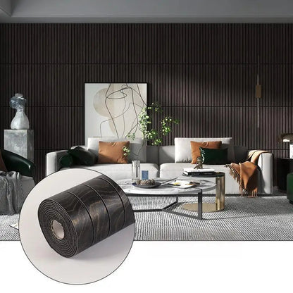 Kuujojo Wood Panel Peel & Stick Wallpaper, Striped Selfadhesive Faux Wood Grain Wall Covering, Easy Diyhome Decor 15.74X118 In