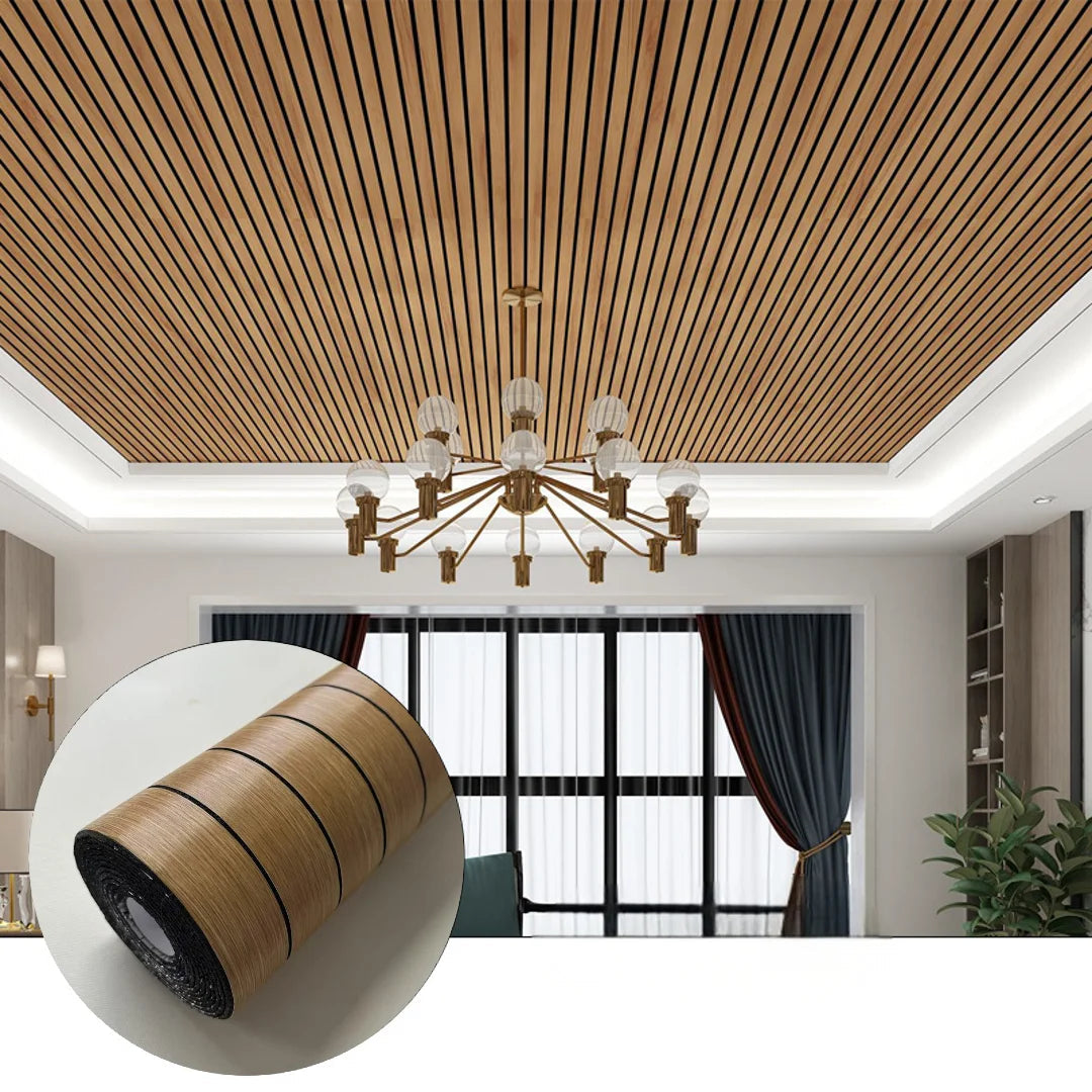 Kuujojo Wood Panel Peel & Stick Wallpaper, Striped Selfadhesive Faux Wood Grain Wall Covering, Easy Diyhome Decor 15.74X118 In