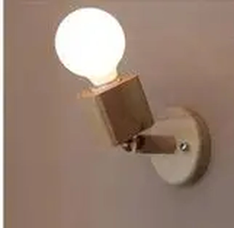 2Pcs Japanese Solid Wood Wall Lamps Modern Living Room Bedroom Bedside Aisle Lamps Bathroom E27 Rotatab Mirror Light