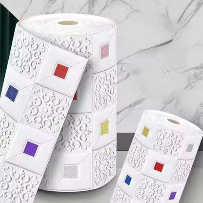 70Cmx2M Meter Foam 3D Wall Stickers Self Adhesive Panel Home Decor Living Room Bedroom House Decoration Bathroom Brick Wallpaper