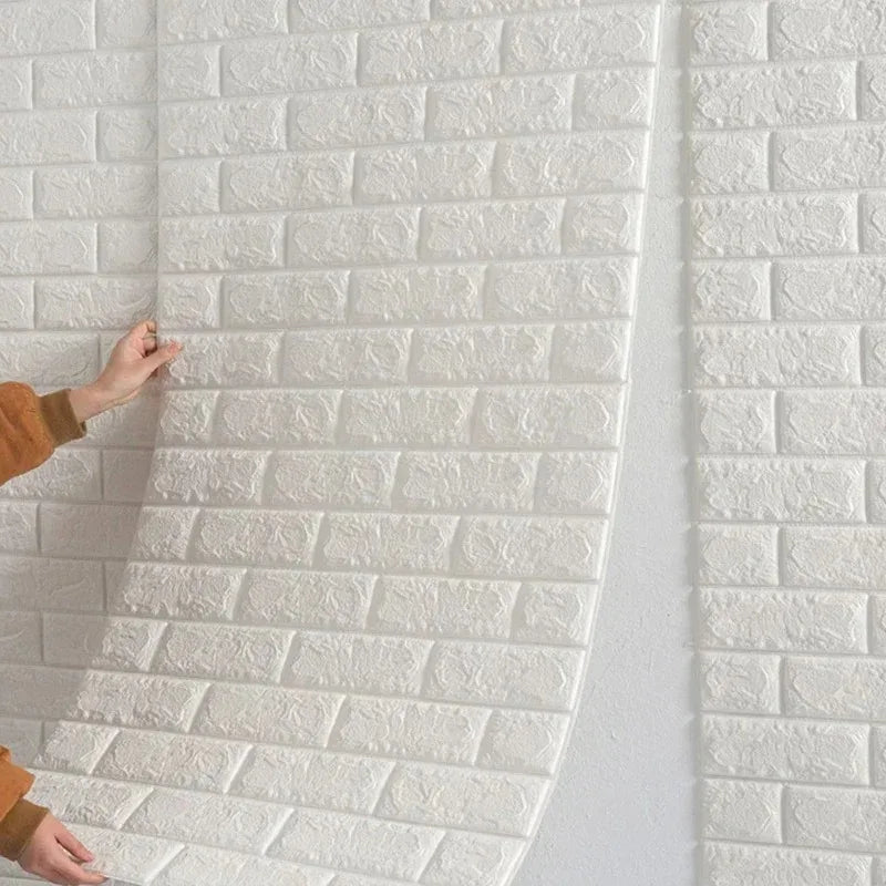 70Cm*1M 3D Self-Adhesive Wallpaper Continuous Waterproof Brick Wall Stickers Living Room Bedroom Wall Stickers Home Decoration