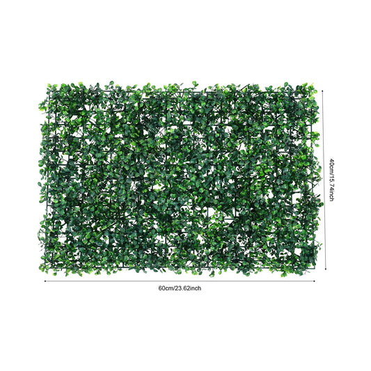 12PCS Luxury Artificial Grass Panels 60X40X4Cm PE Green Privacy Fence Wall for Outdoor Garden Patio Yard Decor Easy Install